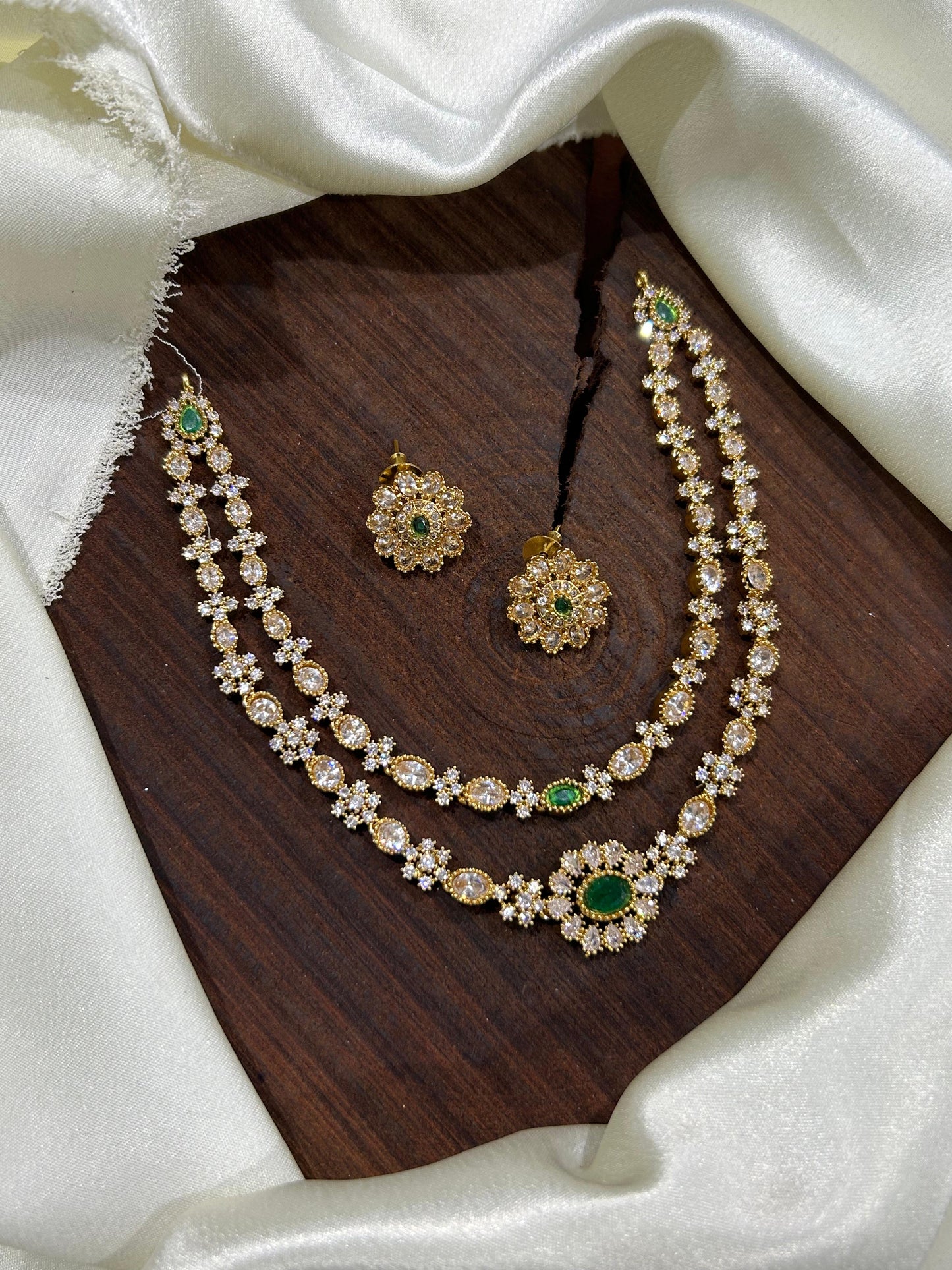 Bestselling Premium Finish Layered Necklace with Stud Earrings