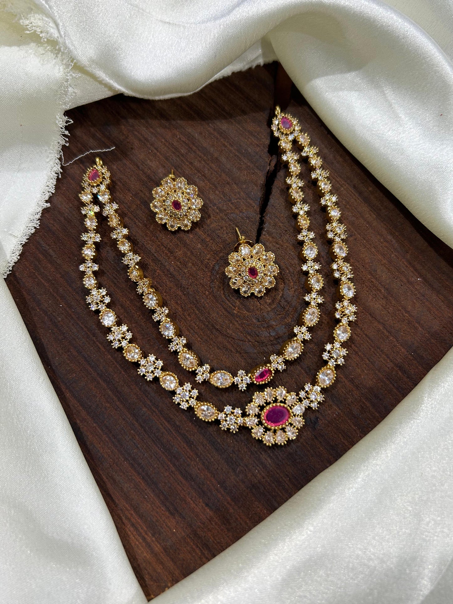 Bestselling Premium Finish Layered Necklace with Stud Earrings