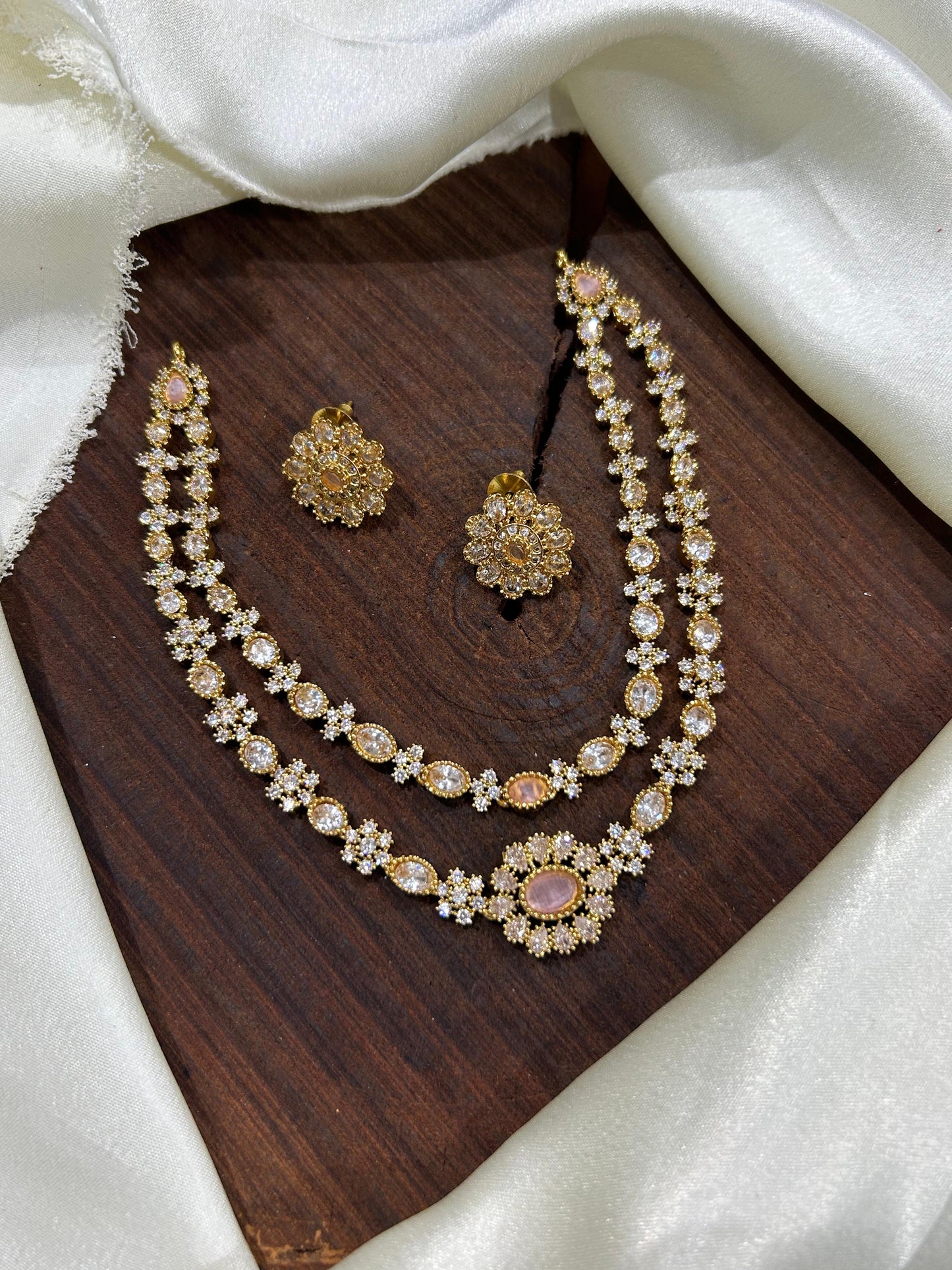 Bestselling Premium Finish Layered Necklace with Stud Earrings