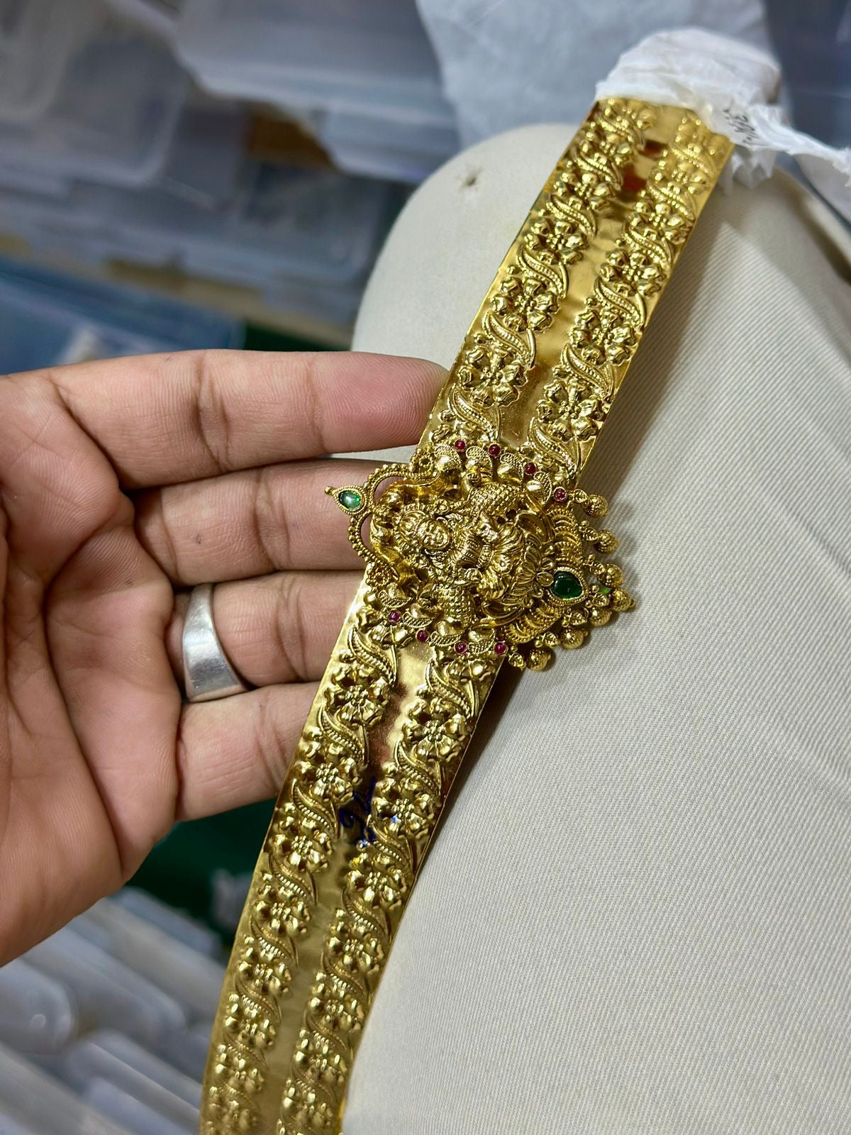 Exquisite Lakshmi Pendant Hipbelt - Premium Matte Finish