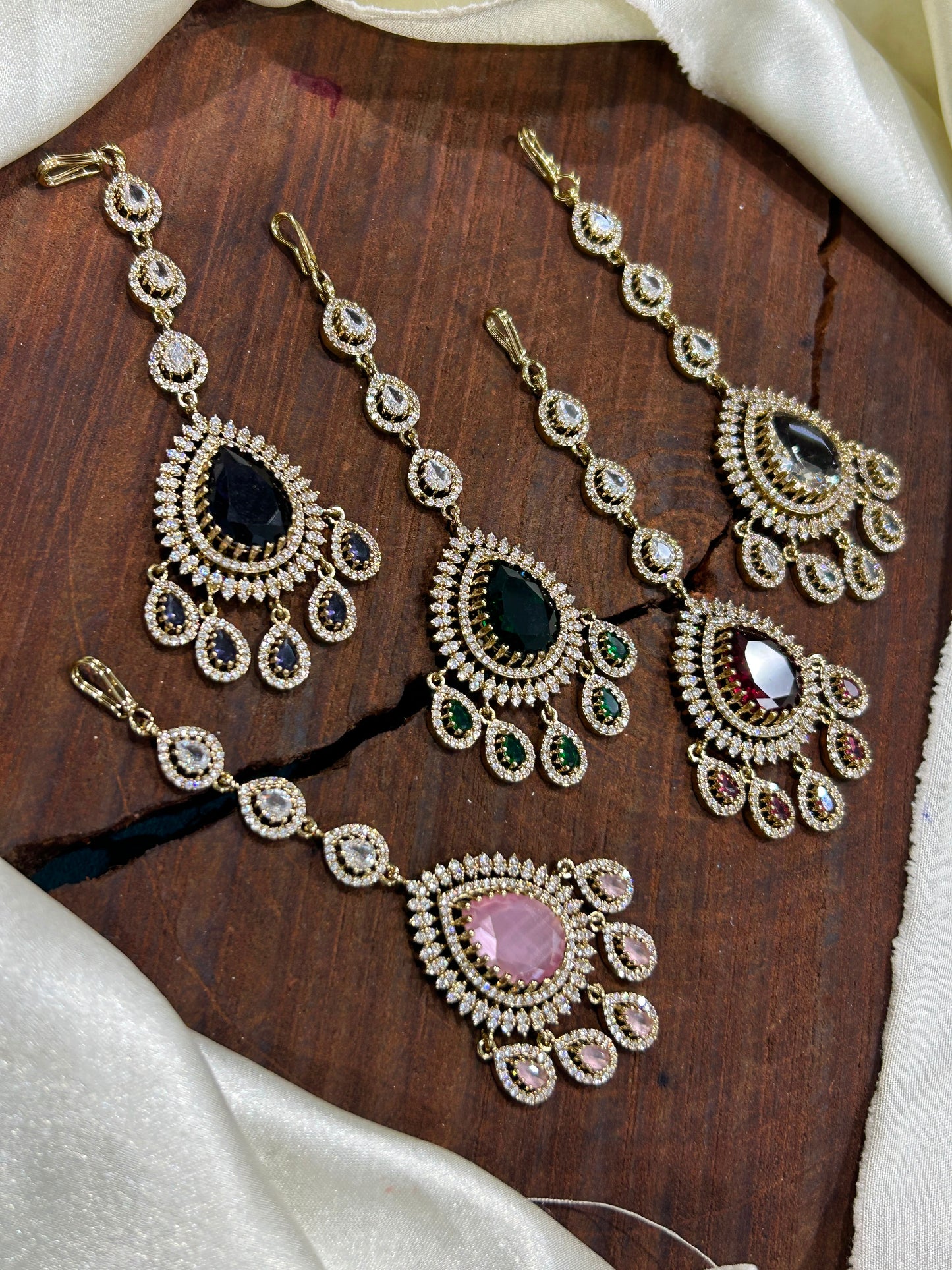 Classic Victorian Teardrop CZ Stone Tikka - Premium Quality