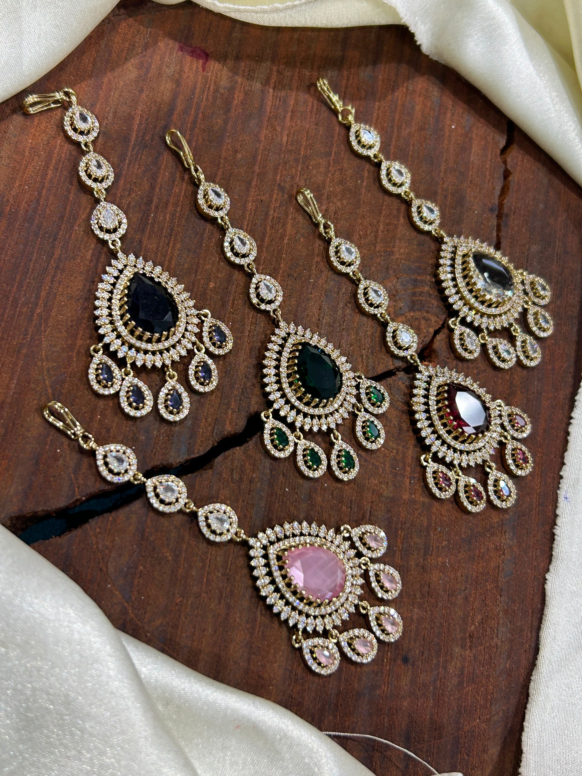 Classic Victorian Teardrop CZ Stone Tikka - Premium Quality