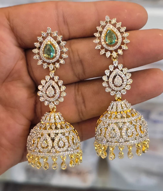 Classy Premium GJ Polish Stone Jhumka Earrings