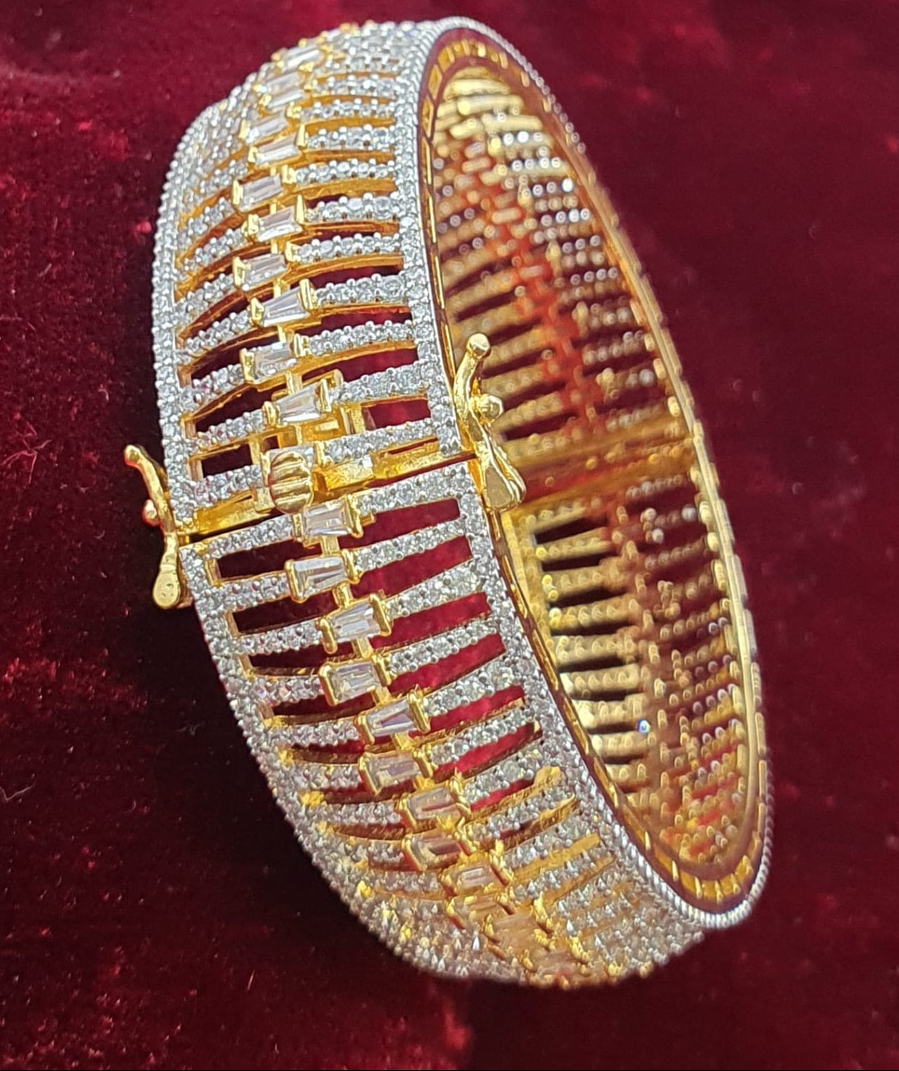 Classy and Stylish Bridal AD Stone Openable Kada Bangles - 1 Piece