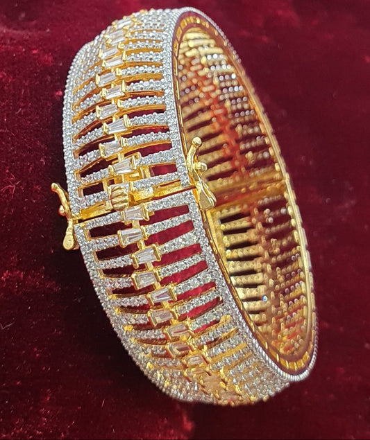 Classy and Stylish Bridal AD Stone Openable Kada Bangles - 1 Piece