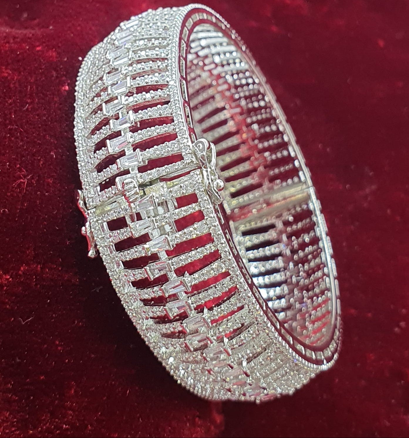 Classy and Stylish Bridal AD Stone Openable Kada Bangles - 1 Piece