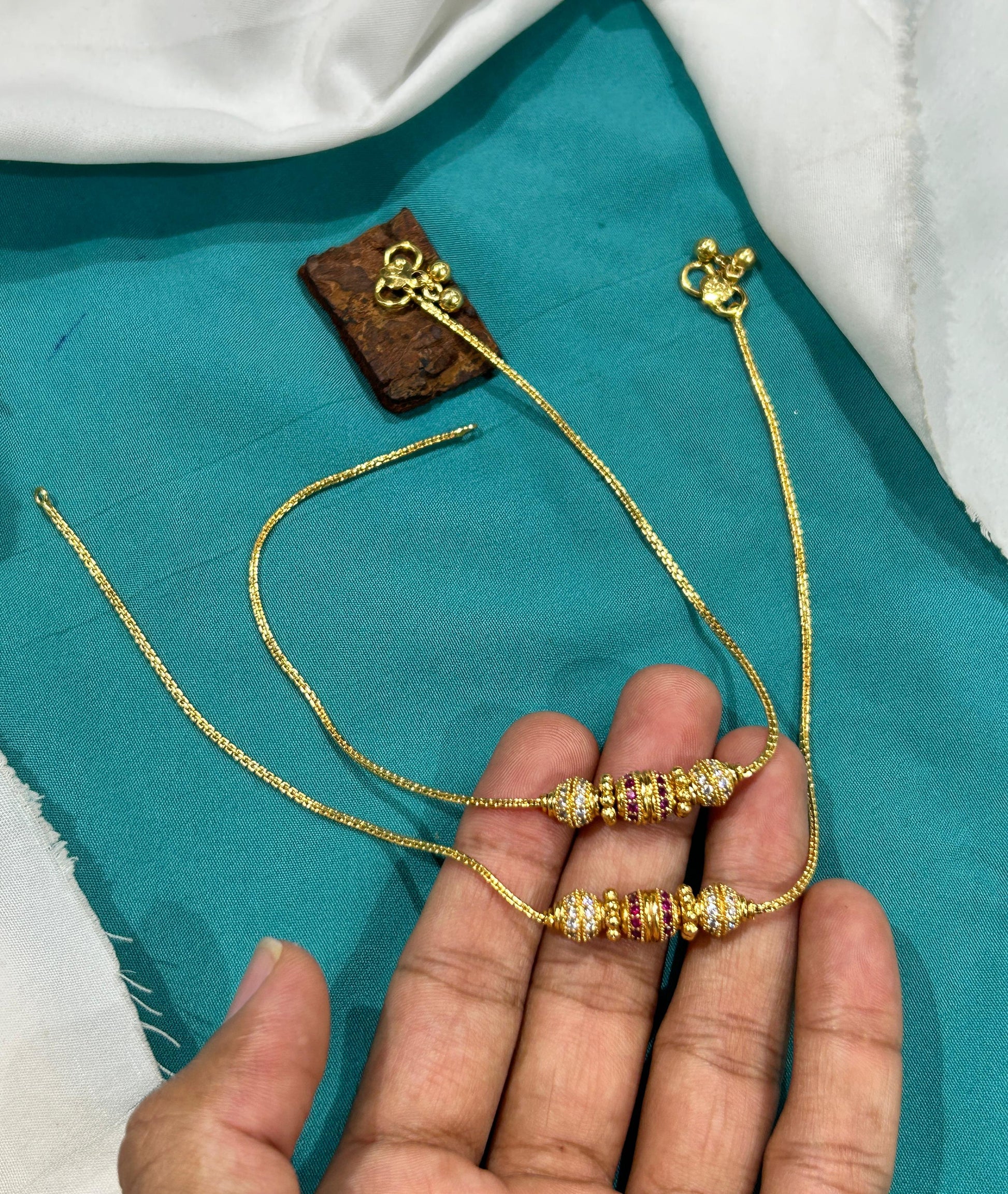 Cute Anklets, Designer Gold plated Payal- 1 Pair