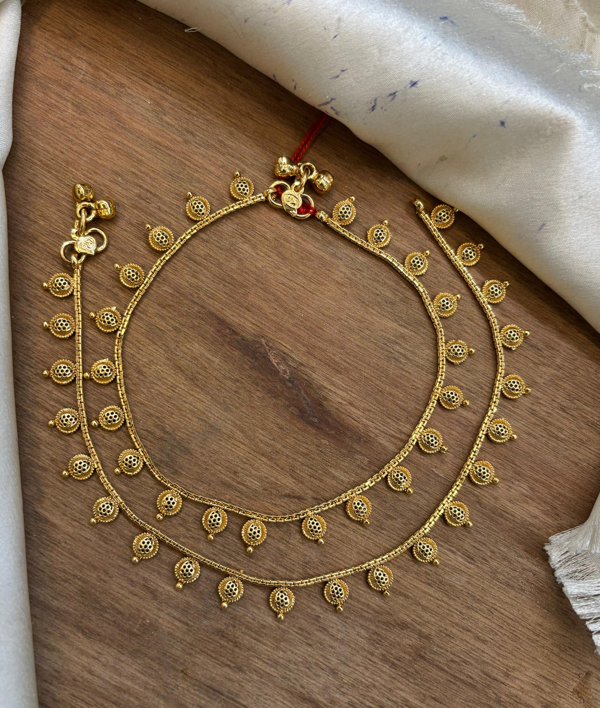 Cute Anklets, Premium Antique Finish Payal- 1 Pair - 10 Inch