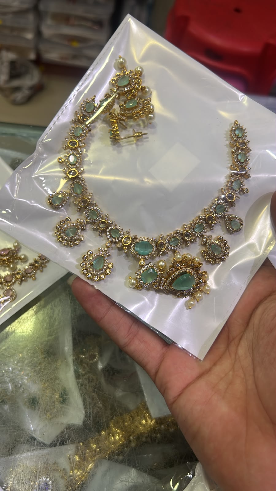Premium Victorian Finish Necklace Set With Earrings