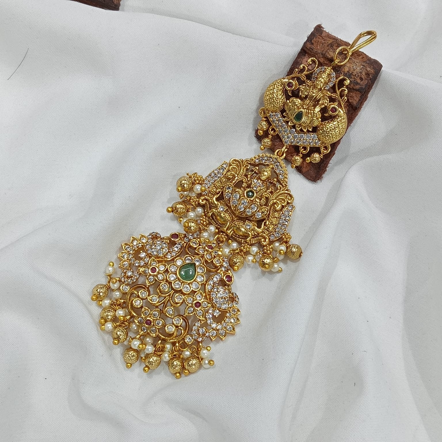 Dazzling Bridal Lakshmi Tikkas- Premium Antique Temple Jewelry
