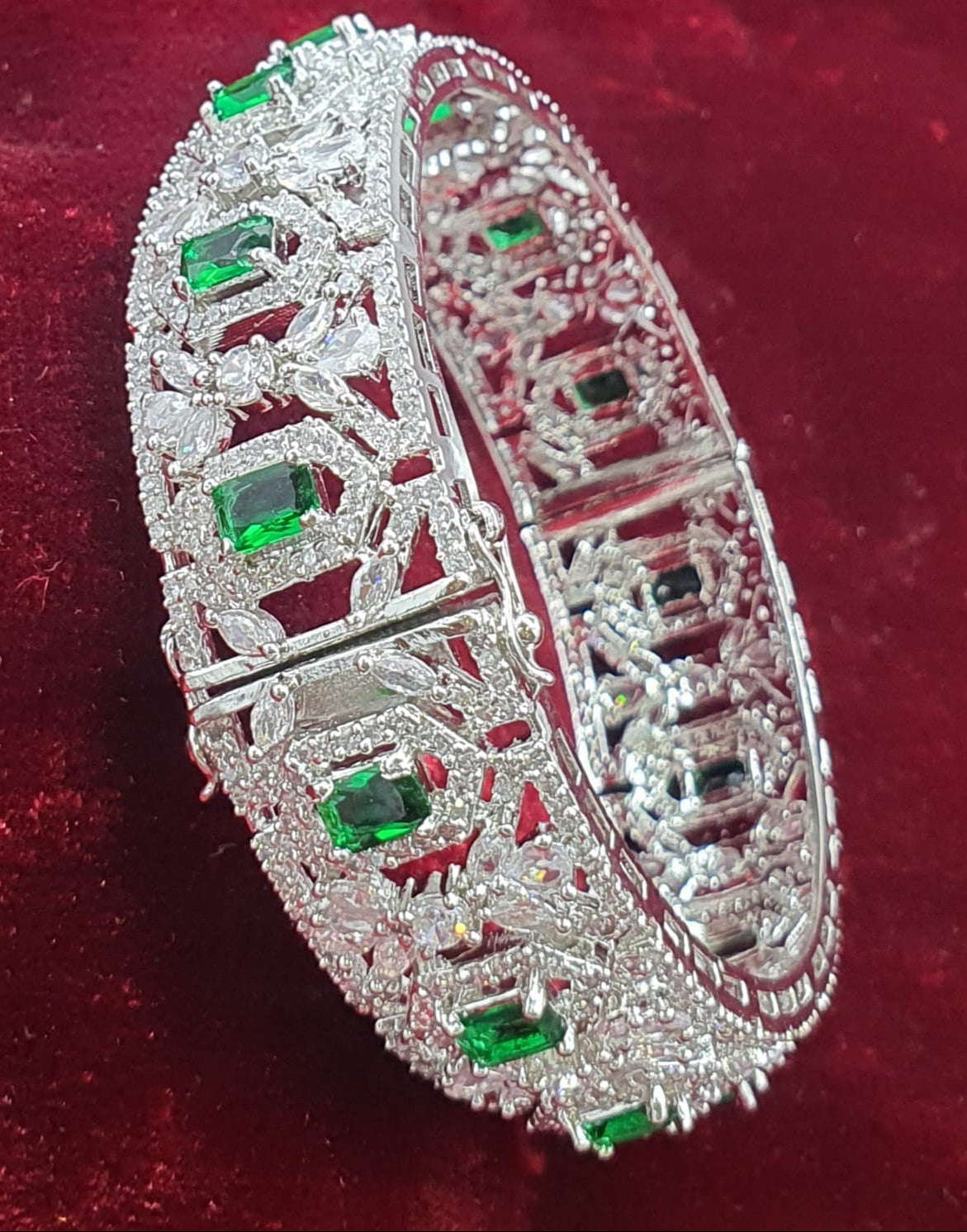 Designerwear Premium  Silver Finish Openable Kada Bangle - 1 Piece