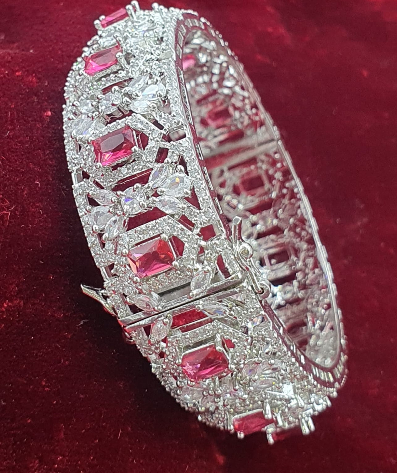 Designerwear Premium  Silver Finish Openable Kada Bangle - 1 Piece