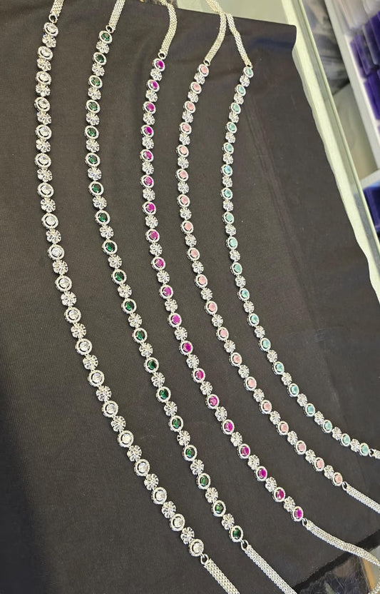 Fashionable Thin AD Hipchain- Silver Polish Hipbelt