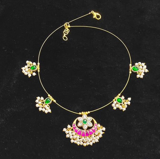 Premium Jadau Kundan Invisible Chain Necklace