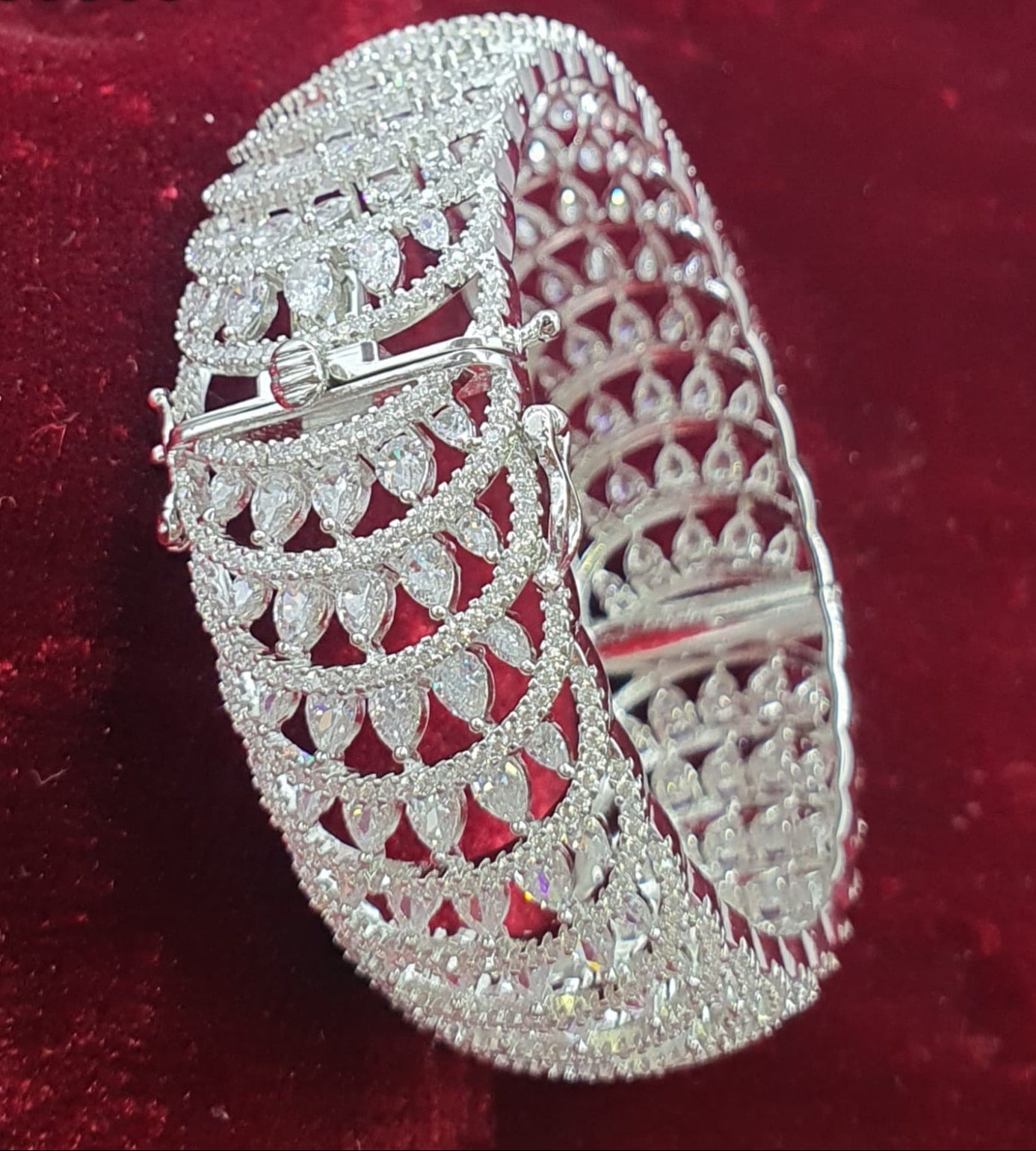 Elegant Premium AD Stone Openable Kada Bracelet Bangles - 1 Piece