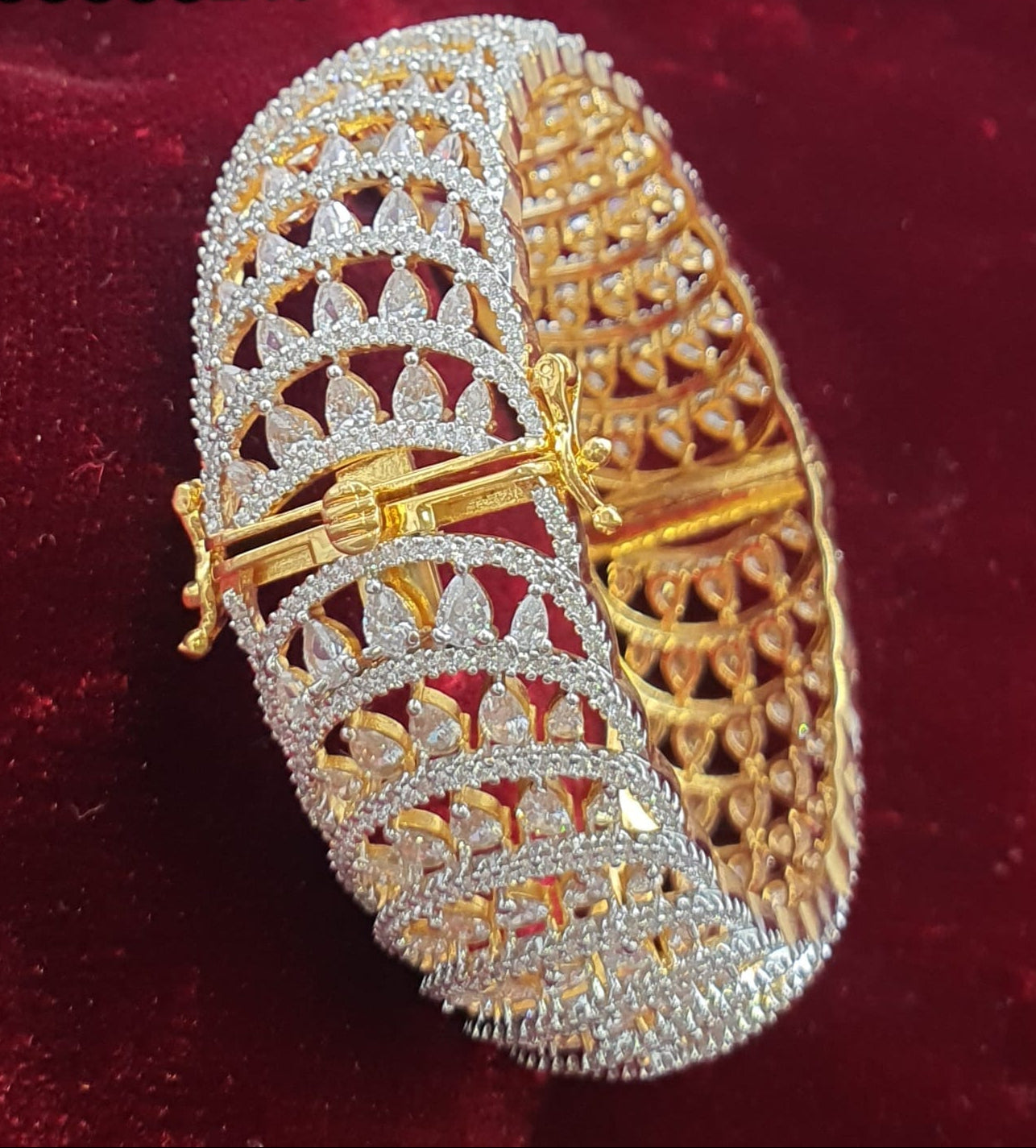Elegant Premium AD Stone Openable Kada Bracelet Bangles - 1 Piece