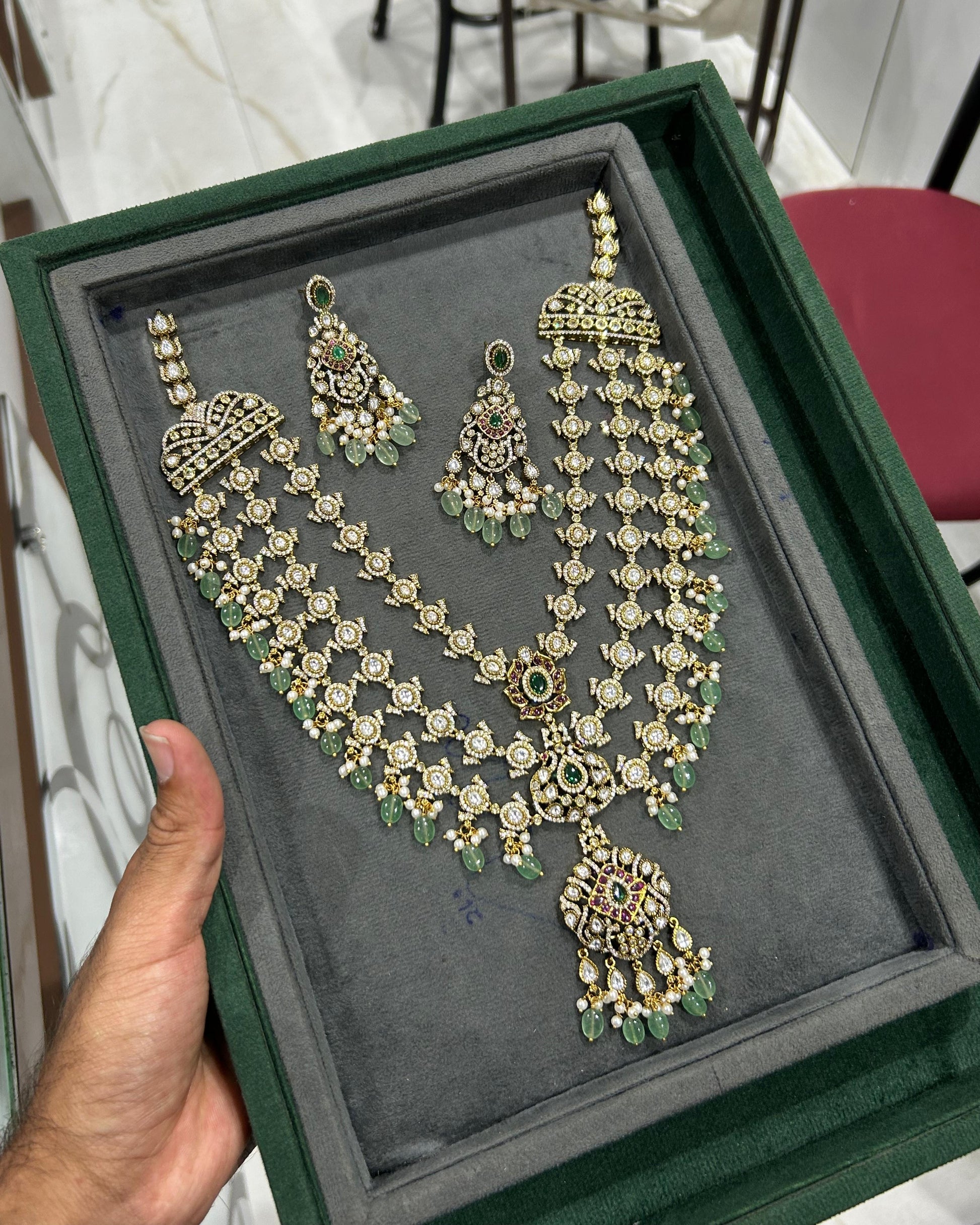 Elegant Premium Quality Moissanite Stone Bridal Set