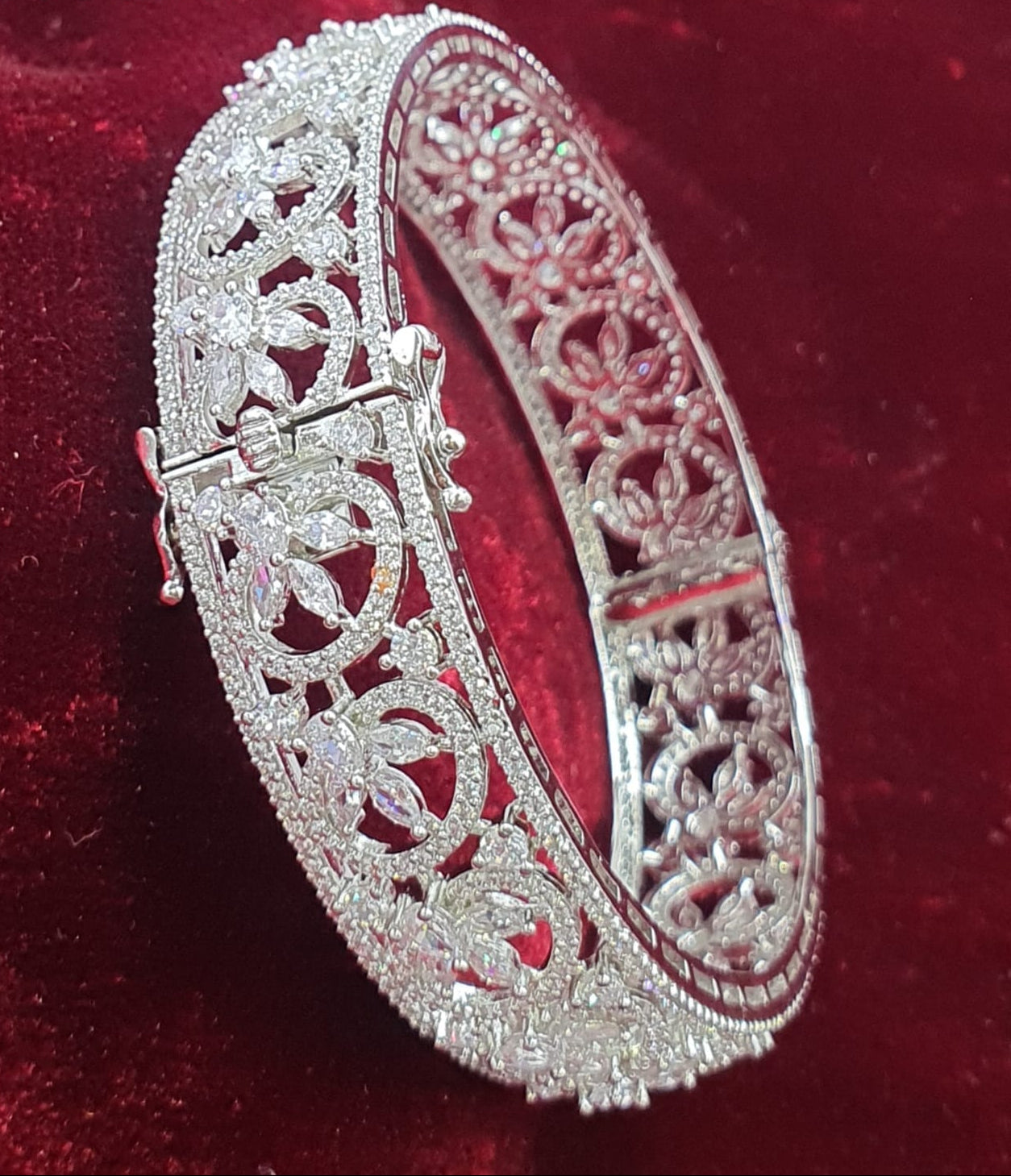 Grand Designer Wear AD Stone Openable Kada Bangles - 1 Piece