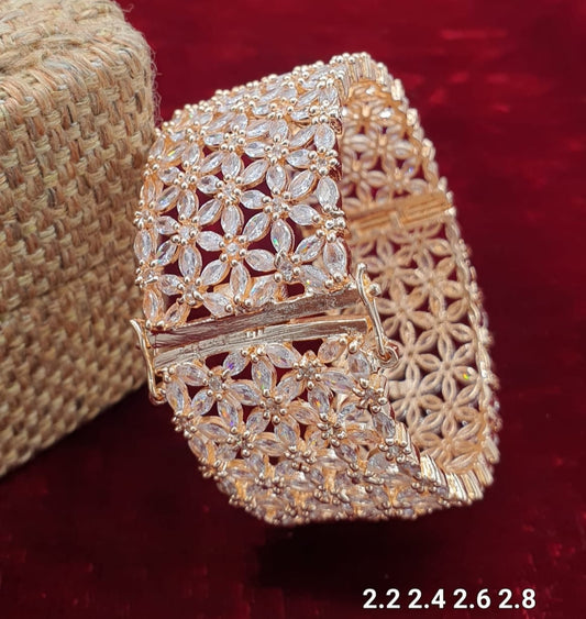 Classy and Stylish CZ American Diamond Bangles Openable Kada Bracelet