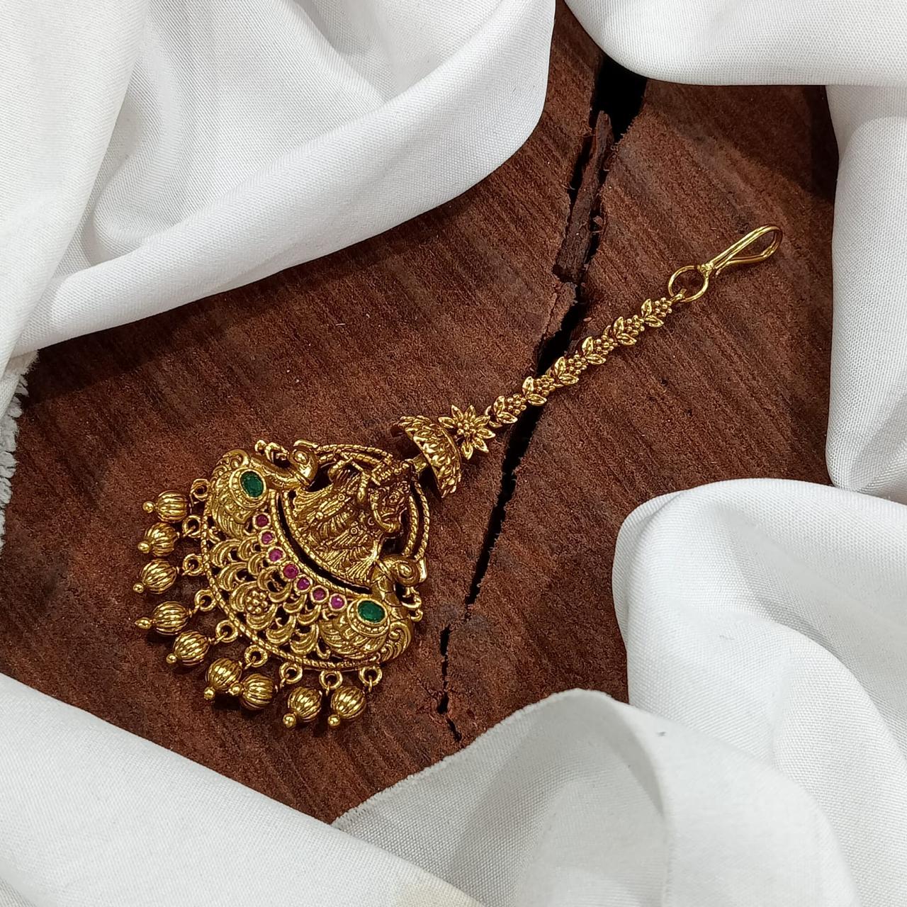 New in Temple Jewelry Pendant Maang Tikkas/ Nethichutti