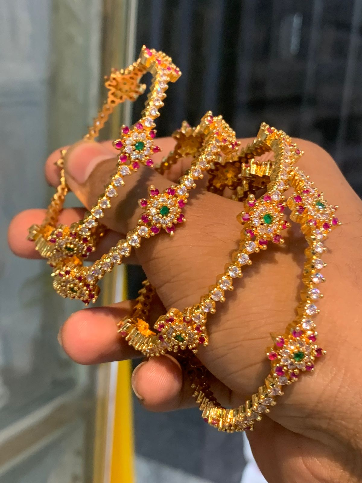 Beautiful Bridal Matte finish Bangles South Indian -set of 4