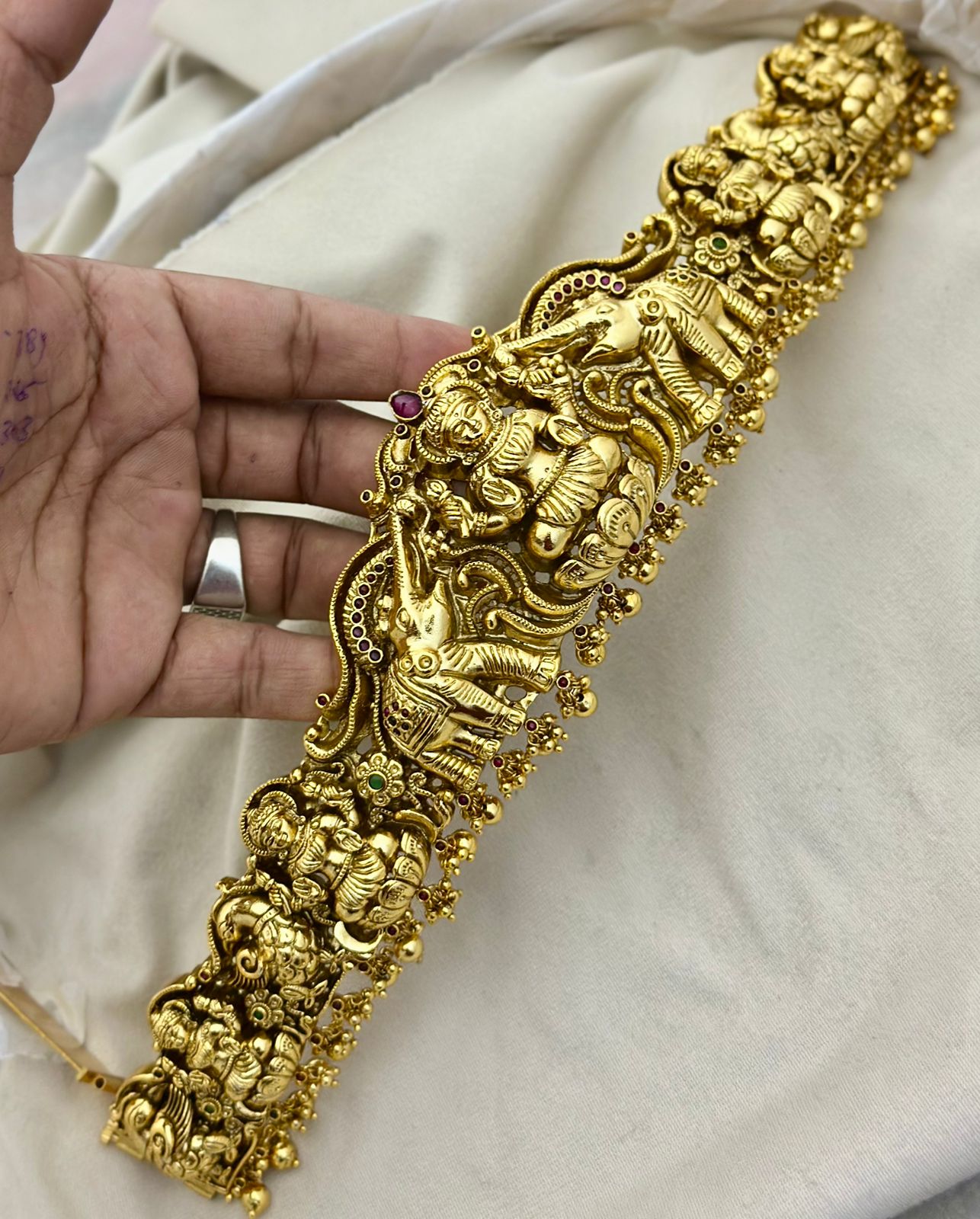 Premium Temple Jewelry GajaLakshmi Matte finish Hipchain for the Traditional you