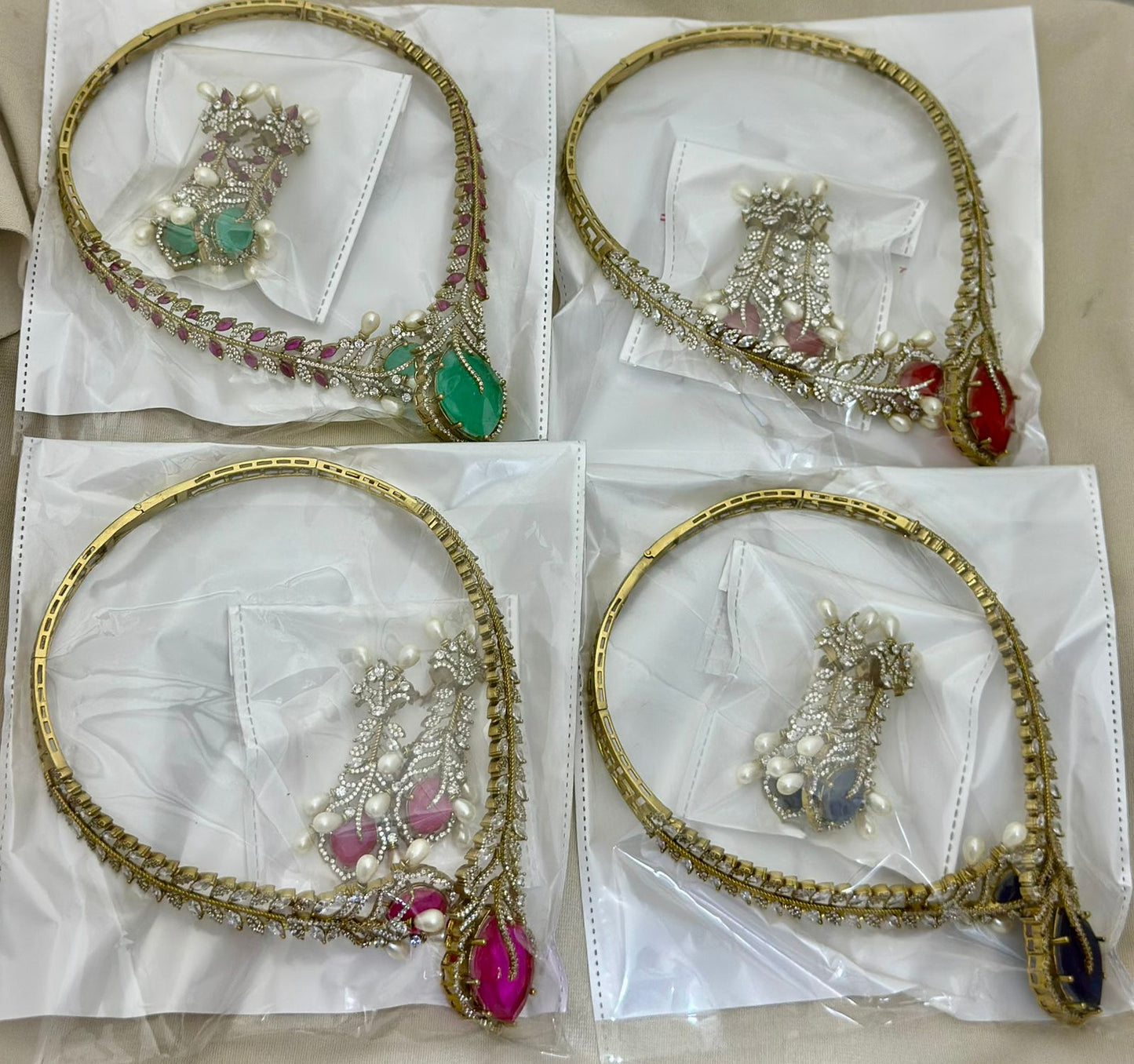 Premium Antique Finish Stunning Choker Necklace with Earrings