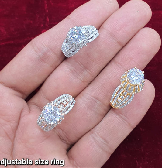 Partywear Adjustable Floral Rings Designer Premium Quality Jewelry - 1 Piece