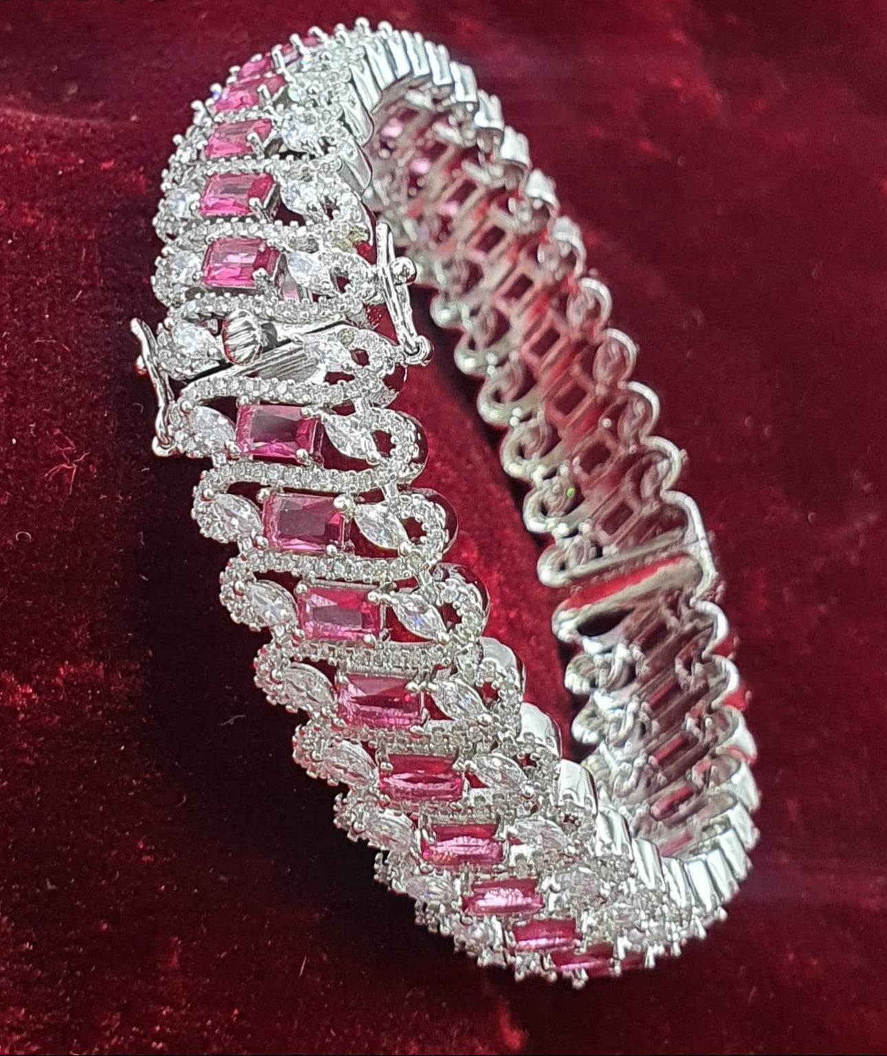 Partywear Premium Silver Finish Openable Kada Bangles - 1 Piece