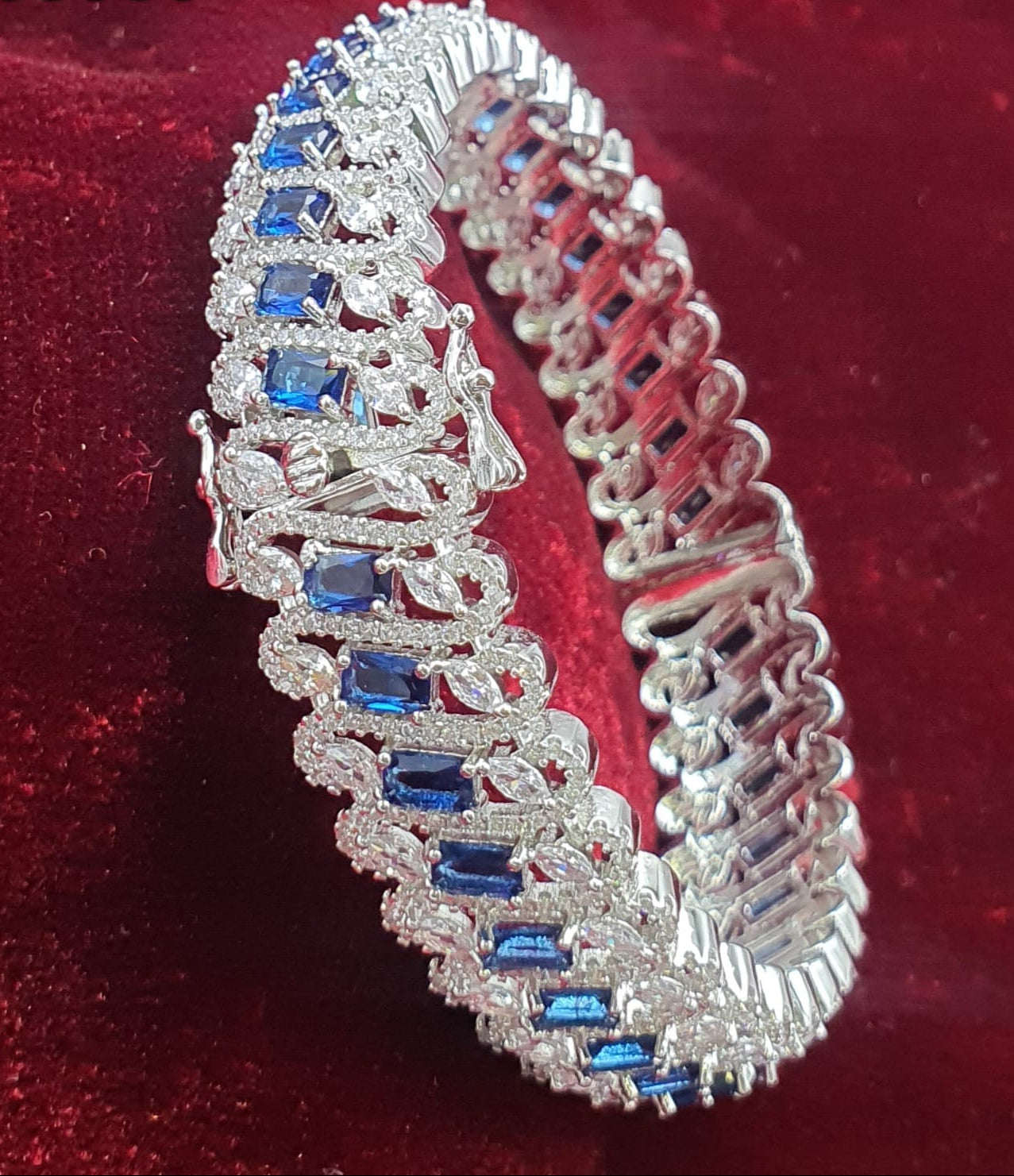 Partywear Premium Silver Finish Openable Kada Bangles - 1 Piece