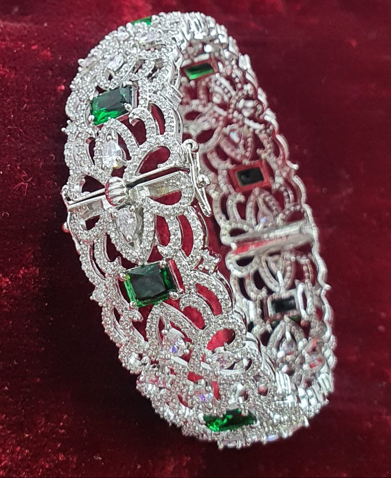 Partywear Silver Premium Bridal Openable Kada Bangle - 1 Piece