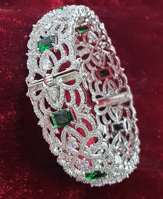 Partywear Silver Premium Bridal Openable Kada Bangle - 1 Piece