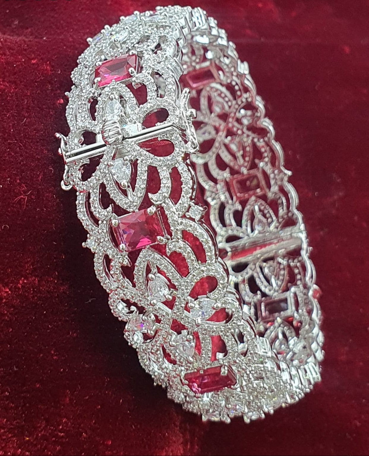 Partywear Silver Premium Bridal Openable Kada Bangle - 1 Piece