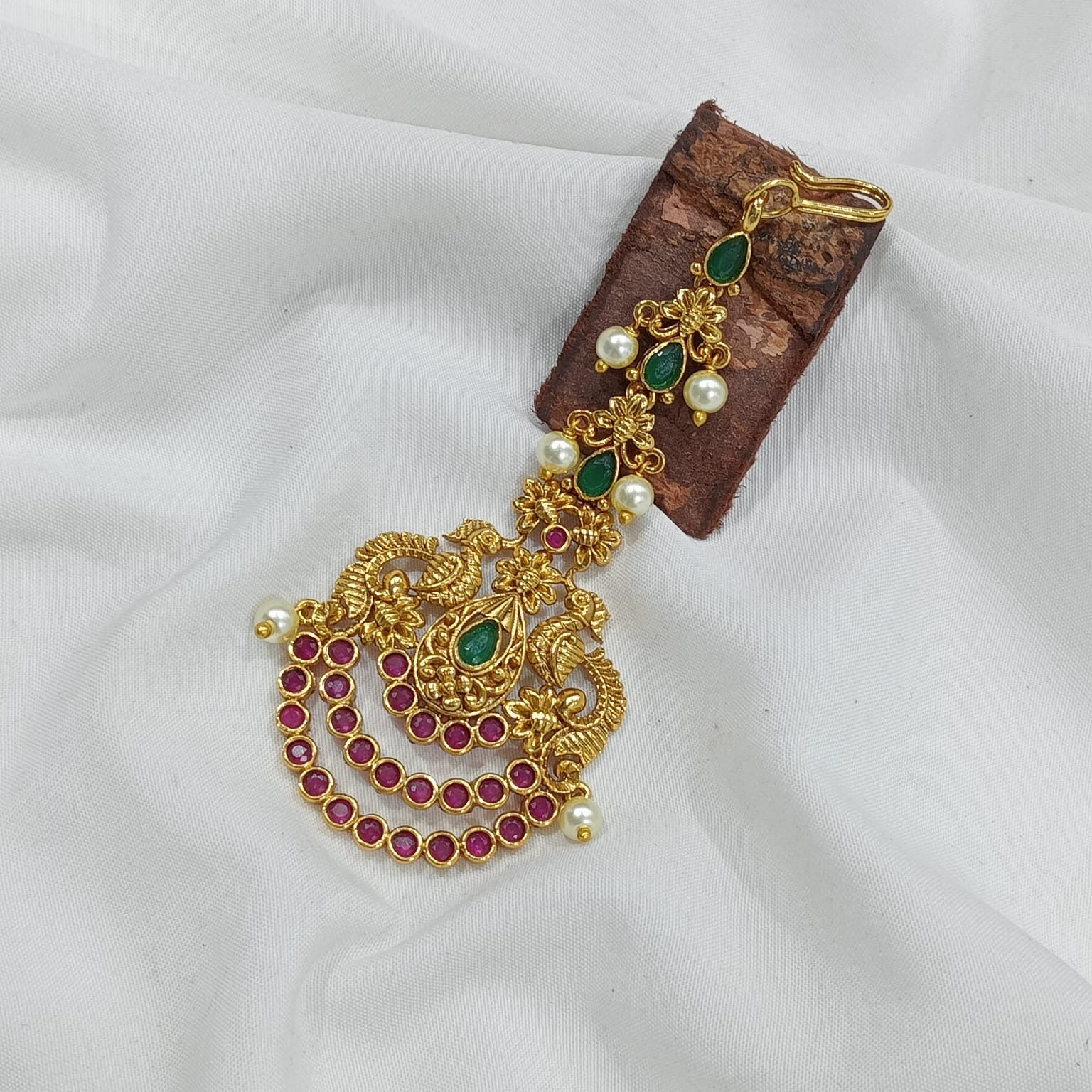 Premium Antique Maang Tikkas - Peacock Motif Pendant Tikka