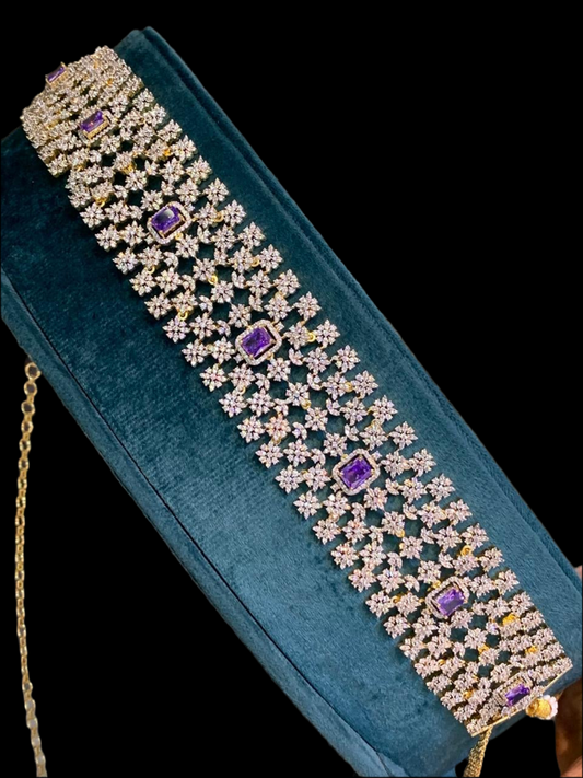 Premium Elegant GJ Polish Hipchain - White Cz Stone Hipbelt