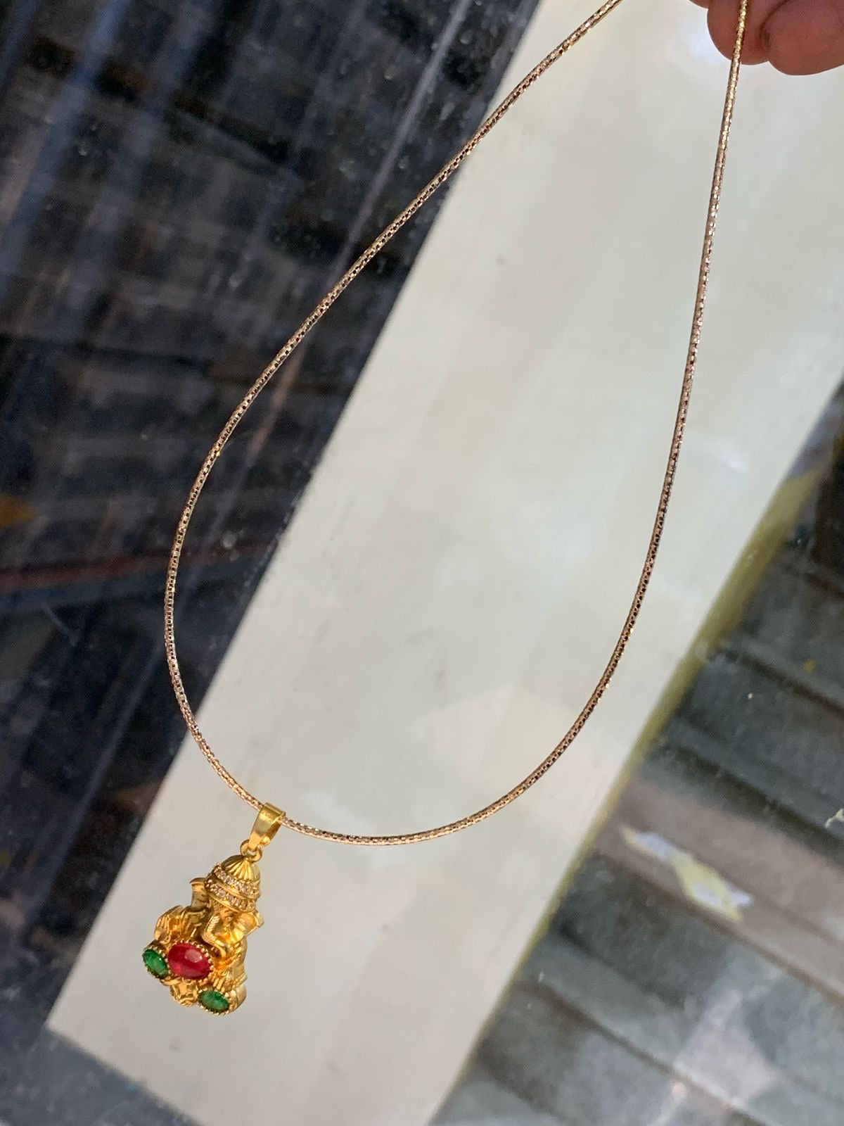 Premium Invisible Necklace with Ganesha Pendent -Minimalist