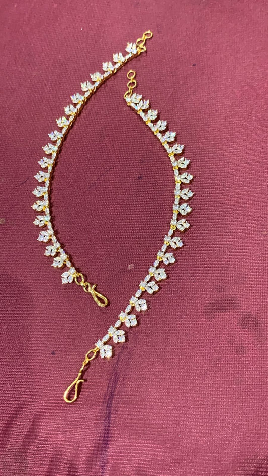 Premium Quality AD Stone Flower Motif Earchains For Earrings