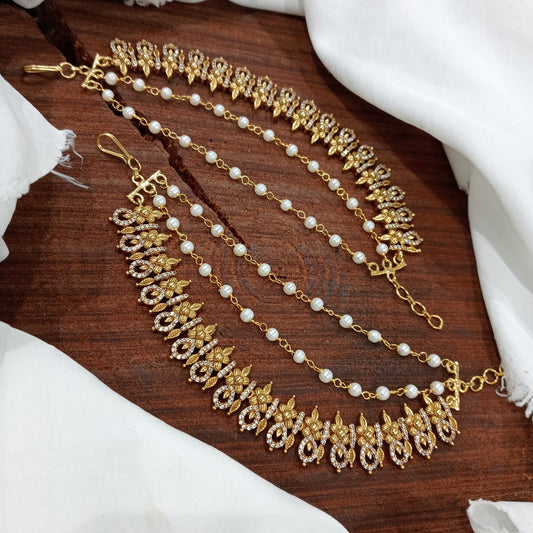 Premium Quality Flower Motif Earchains for Earrings- Bridal Maatal- Chempaswaralu