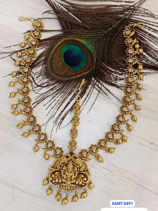 Traditional Bridal Lakshmi Antique Finish  Mathpati Tikkas