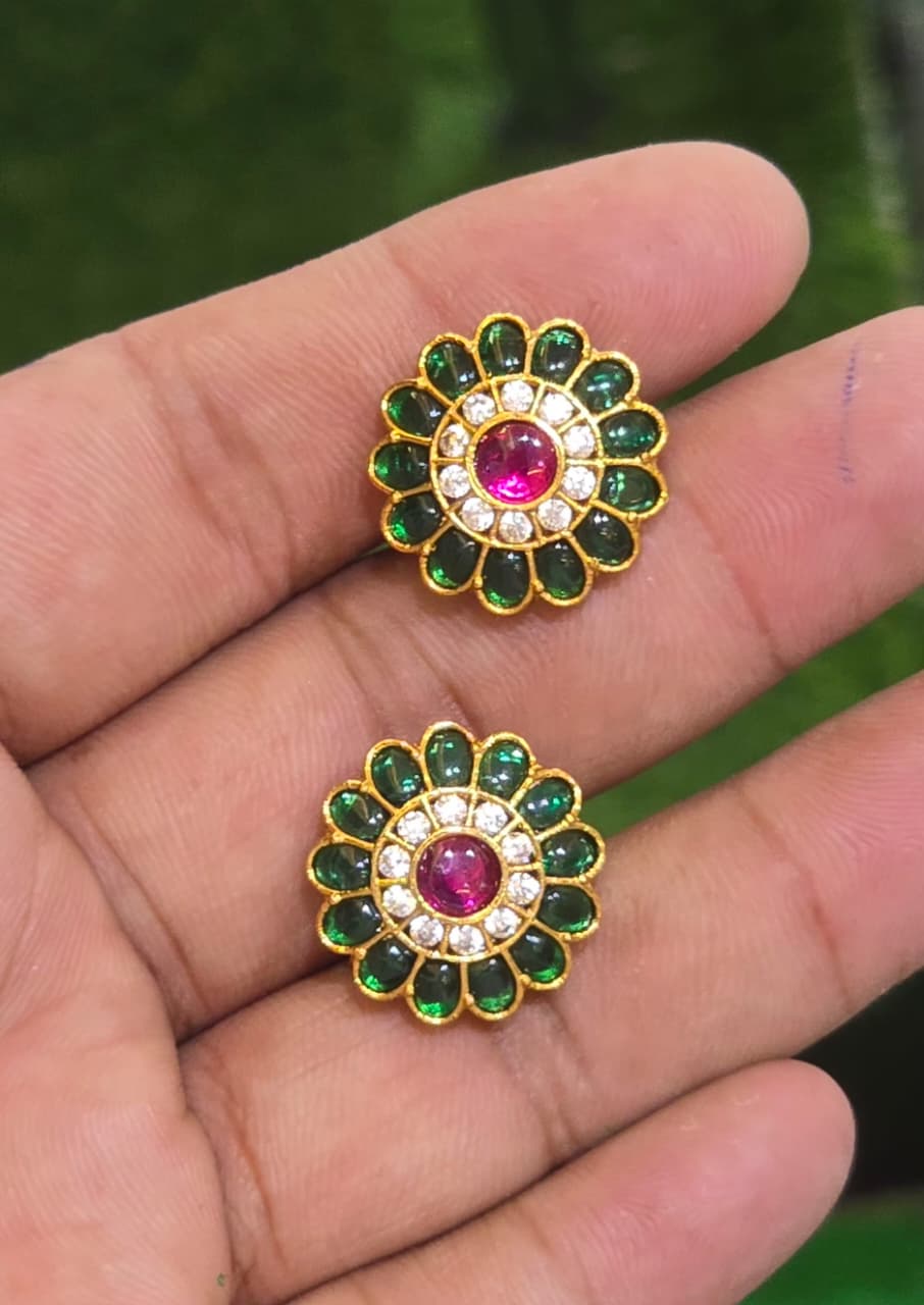 Trending And Classy Kemp Stone Stud Earrings - Premium Quality