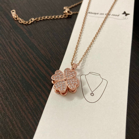 Cute Gift- Mimimalist RoseGold Chain With Spinning Pendant