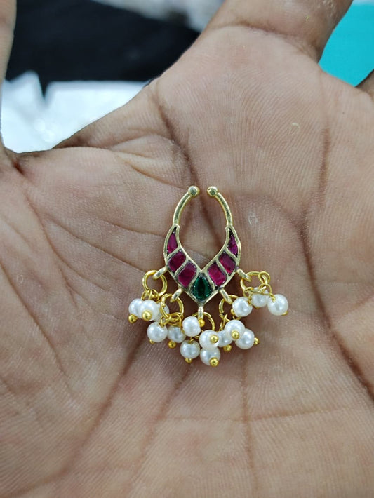 Matte Finish NoseRings / NosePins/ Nath Designer Fashion Jewelry - Multicolor
