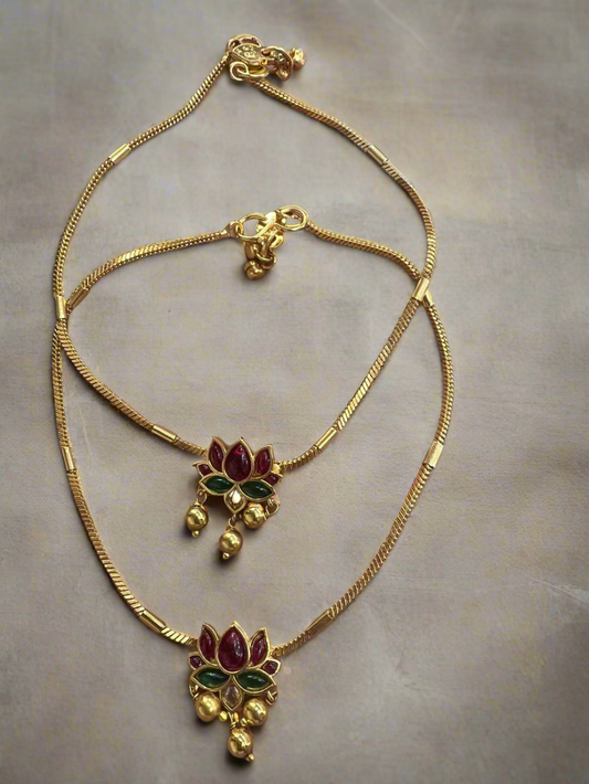 Pretty Jadau Kundan Anklets, Designer Jadau Payal