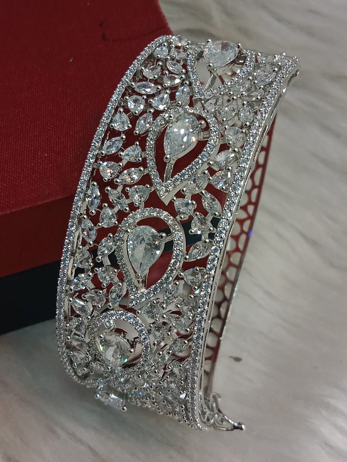 Exquisite Designs- American Diamond Bracelets-Cz Openable Kada Bangle
