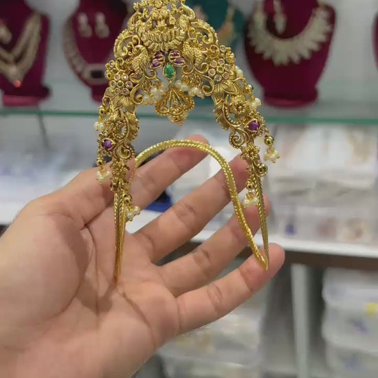 Premium Quality Antique Finish Single Vanki With Beads