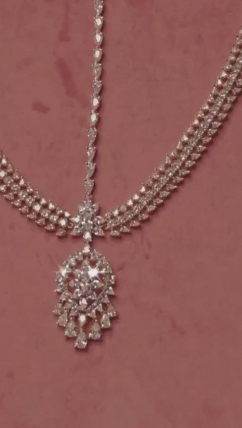 Bridal GJ Finish Diamond Replica Stone Mathpati Tikkas