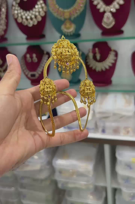 Temple Jewelry Antique Finish Single Vanki/ BajuBand- Lakshmi Motif