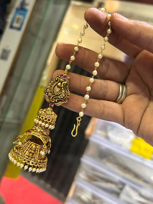 Premium Quality Bridal Lakshmi Jumki Maatal - Earrings with Chempaswaralu