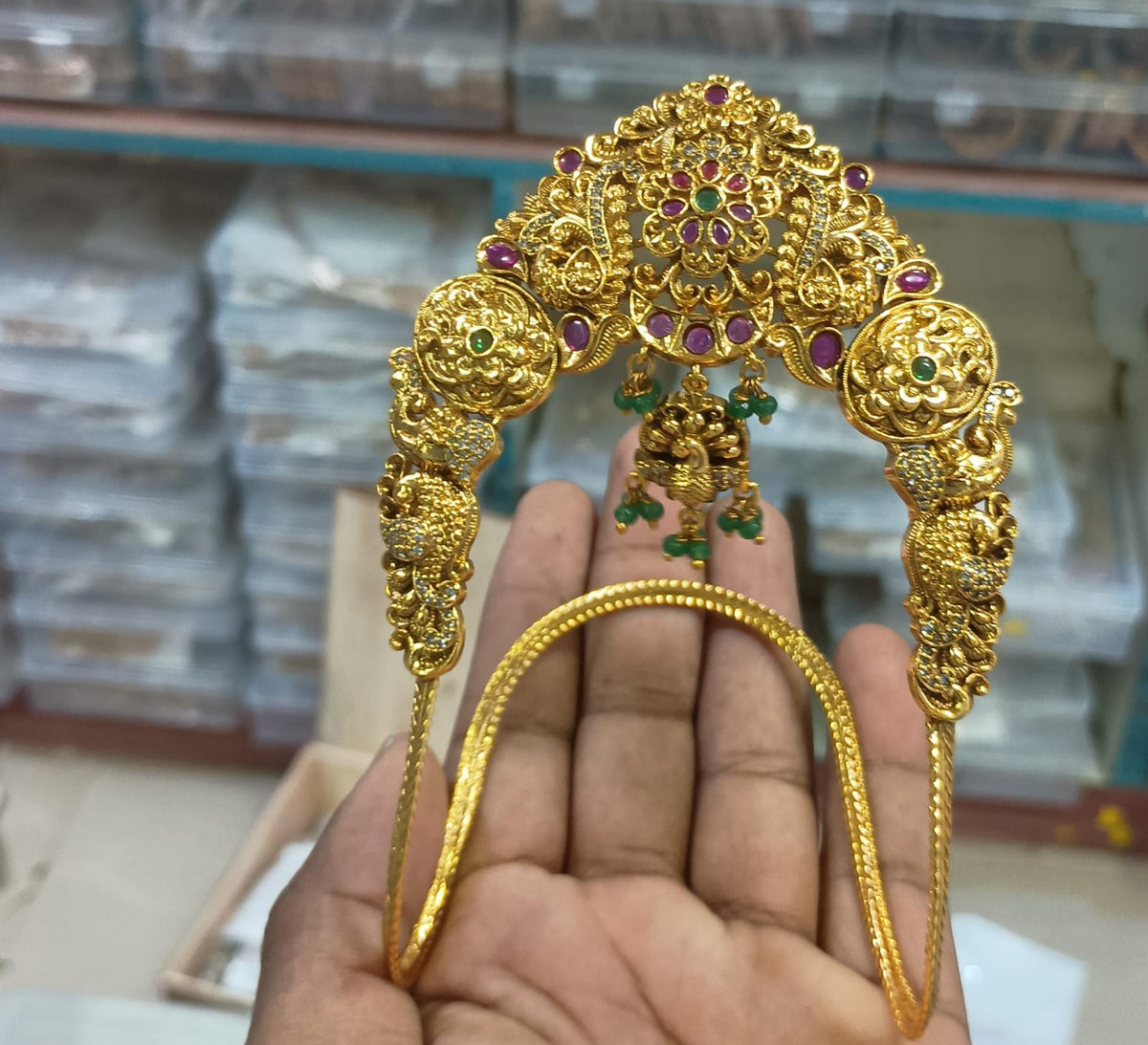 Grand Bridal Vanki/ Traditional BajuBand- Multicolor - Single