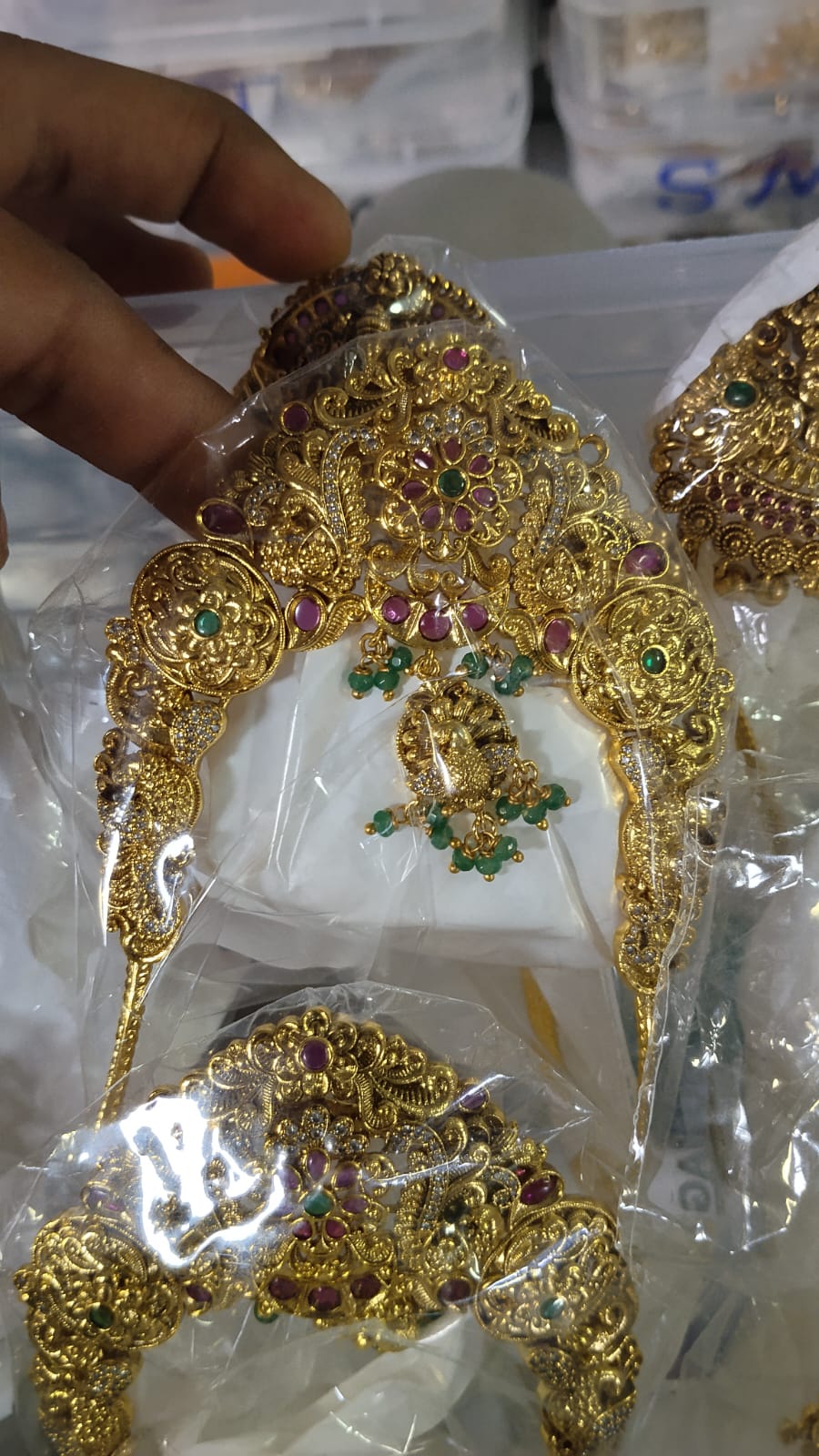 Grand Bridal Vanki/ Traditional BajuBand- Multicolor - Single